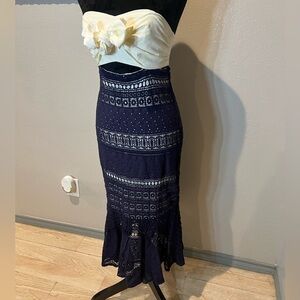 Gianni bini strapless lace dress